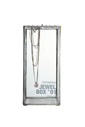 House Doctor Hoge juwelendoos in glas met opschrift