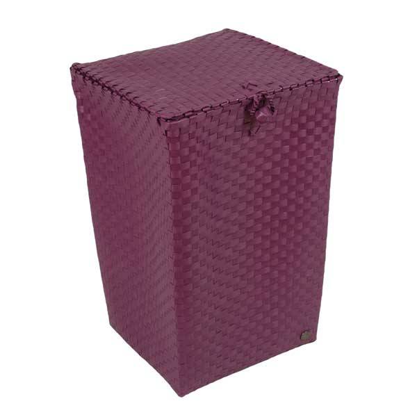 Handed By Opbergmand Venice met deksel en sluiting in de kleur framboos
