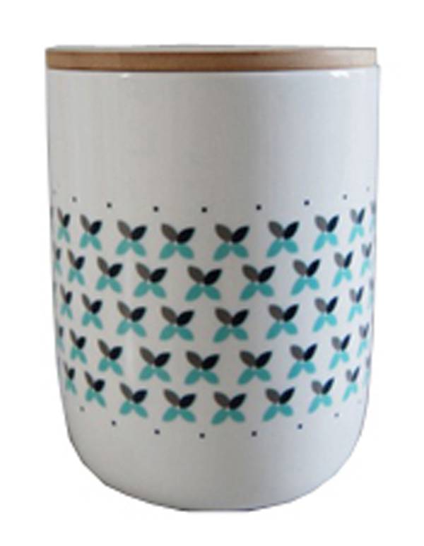 Atomic Soda Porceleinen pot met houten deksel, thema kruisjes