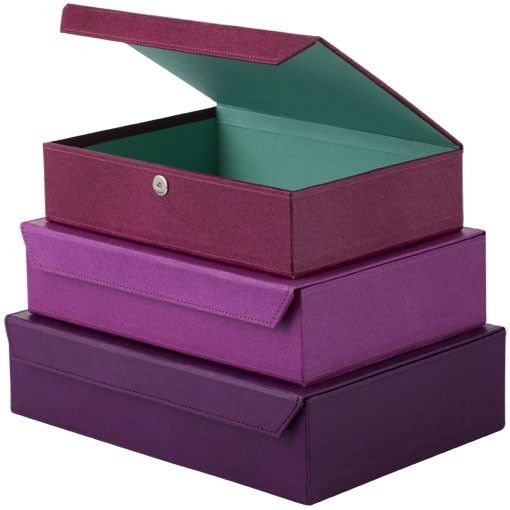 Bungalow Opbergboxen met magneetsluiting aubergine assortiment