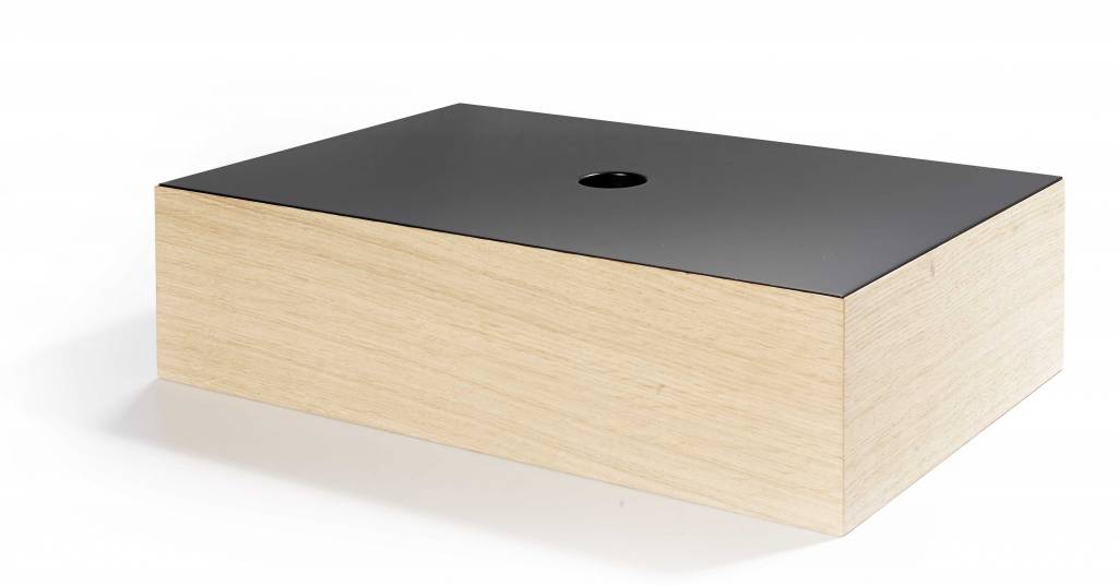 The Oak Men Opbergbox in eik met zwart deksel groot