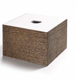 The Oak Men Opbergbox in zwart geoliede eik met wit deksel medium