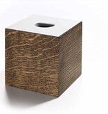 The Oak Men Opbergbox in zwart geoliede eik met wit deksel klein