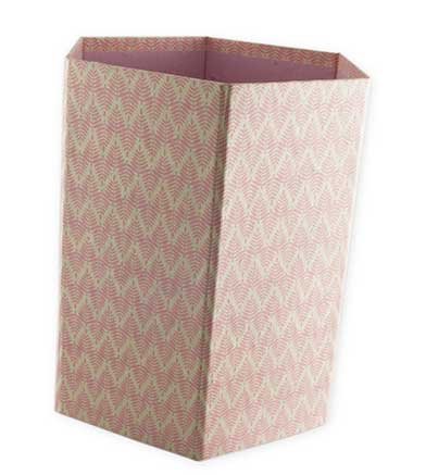 Bungalow Opvouwbare papiermand met print roze
