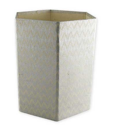 Bungalow Opvouwbare papiermand met print zilver en goud