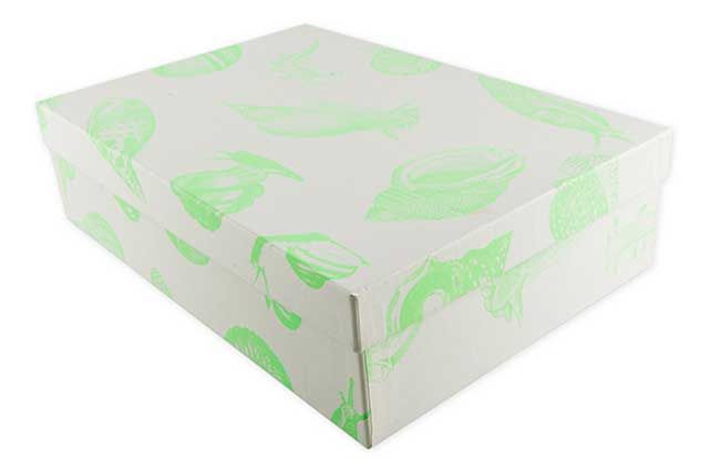 Fröhstoff Opbergdoos met print in zeefdruk, groen