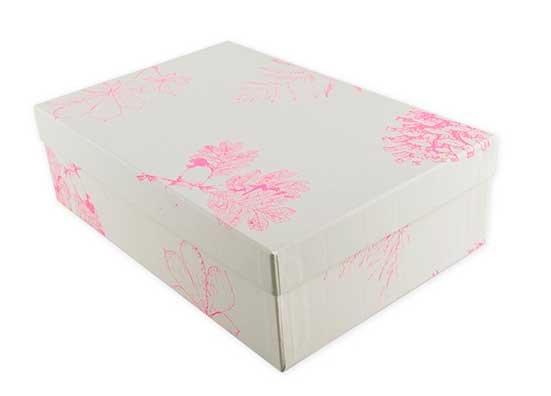 Fröhstoff Kleine opbergdoos met print in zeefdruk, roze planten