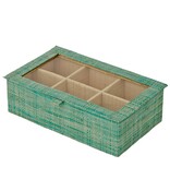 Rice Doos voor theezakjes in raffia groen