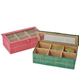 Rice Doos voor theezakjes in raffia roze