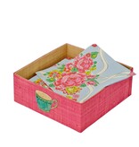 Rice Servettendoos in raffia roze