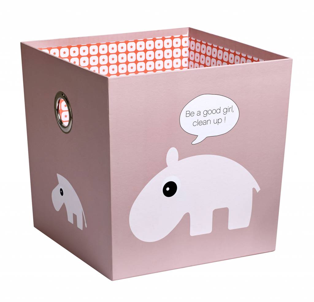 Silly U Roze opbergdoos met dierenfiguurtjes