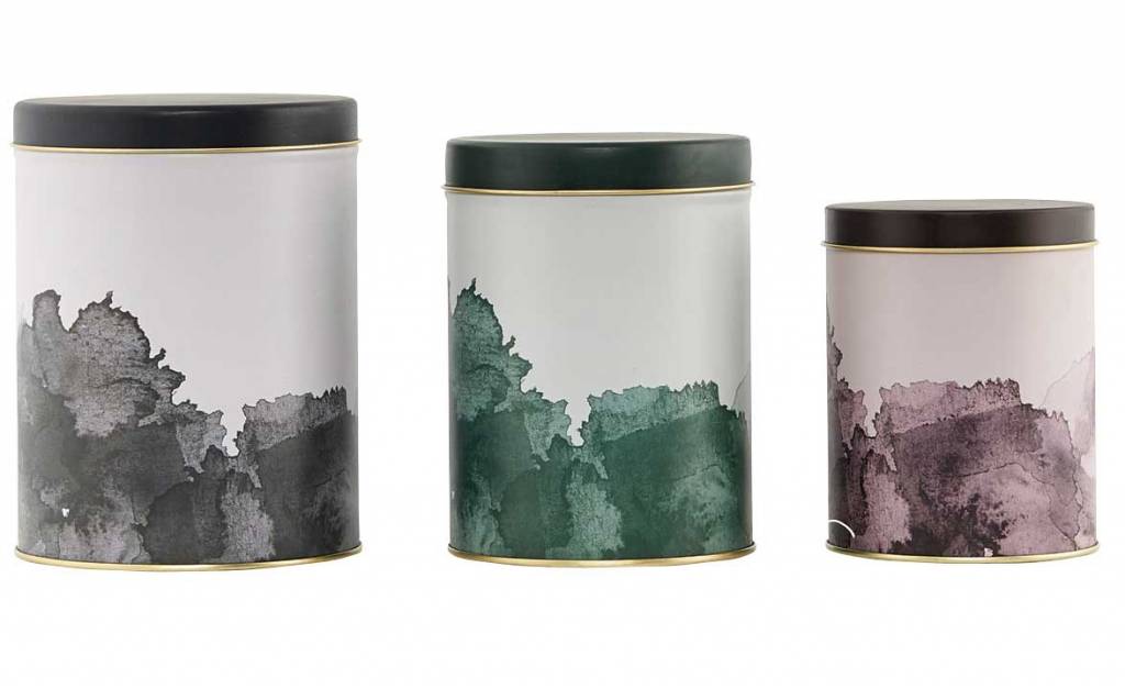 House Doctor Opbergpotten met waterverf motief