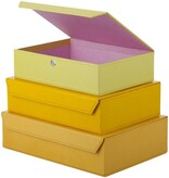 Bungalow Opbergboxen met magneetsluiting geel