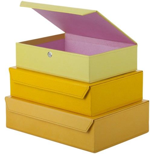 Bungalow Opbergboxen met magneetsluiting geel