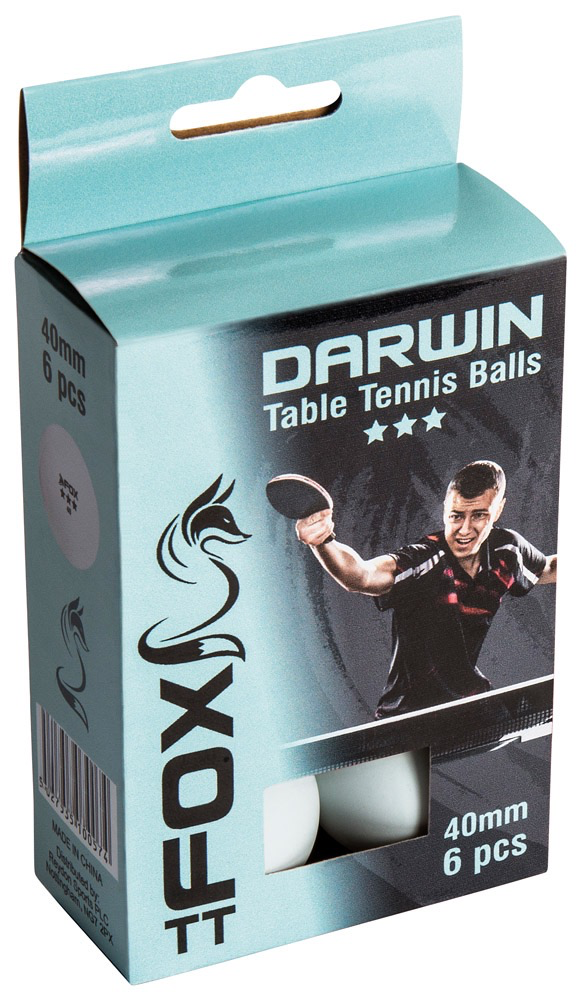 Fox Fox TT Darwin 3 Star Table Tennis Balls ( set of 6)