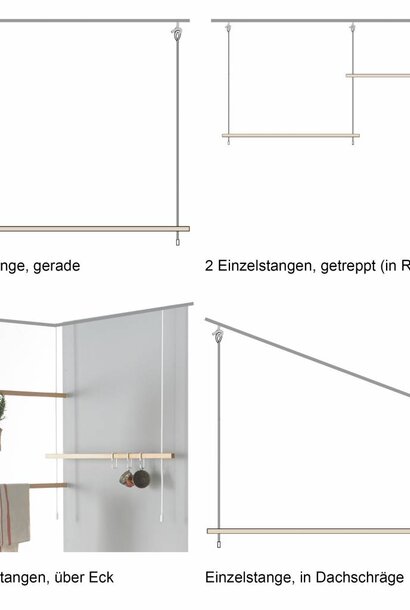 Einzelstange: Feiner Strick