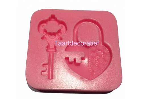 Hart met sleutel mal 