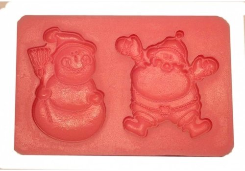 Kerstman en sneeuwpop mal 