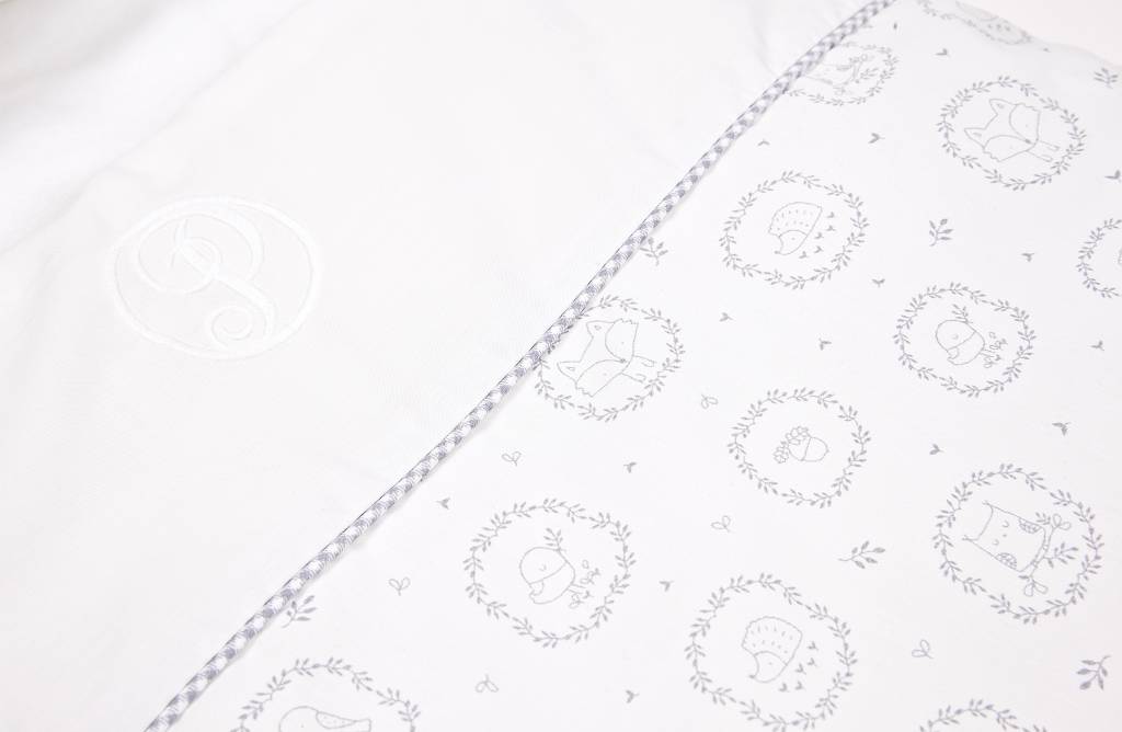 Housse de couette Berceau (100x140cm) Little Forest Gris