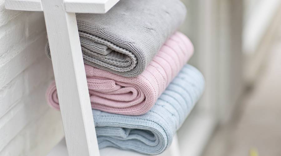 Couverture bébé berceau coton / laine Gris