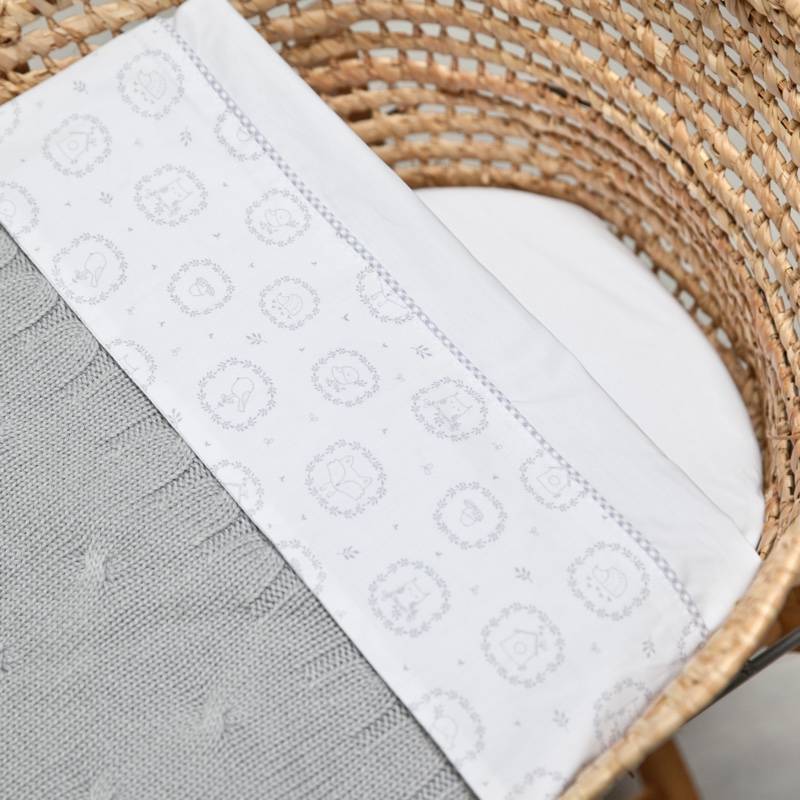 Drap de berceau Little Forest Grey