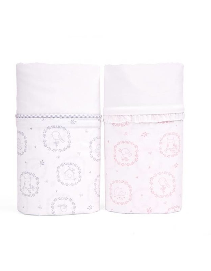 Drap de berceau Little Forest Pink