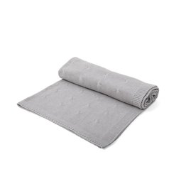 Crib Blanket cotton/wool Grey