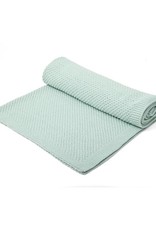 100% Cotton Knitted Crib Blanket  Mint