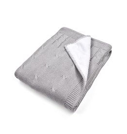 Cot blanket Chamonix lined Grey