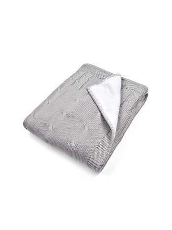 Cot blanket Chamonix lined Grey