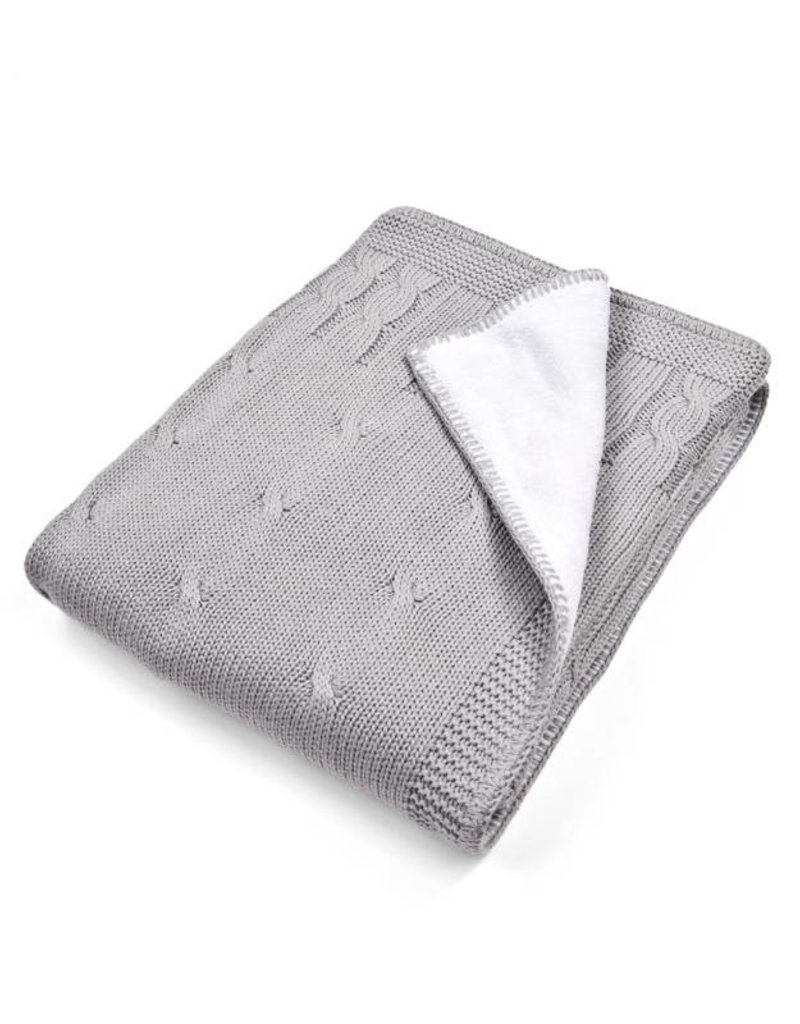 Cot blanket lined with teddy 100x135cm Grey