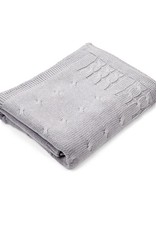 Knitted Baby Crib Blanked Chamonix lined with fleece 80x100cm Grey