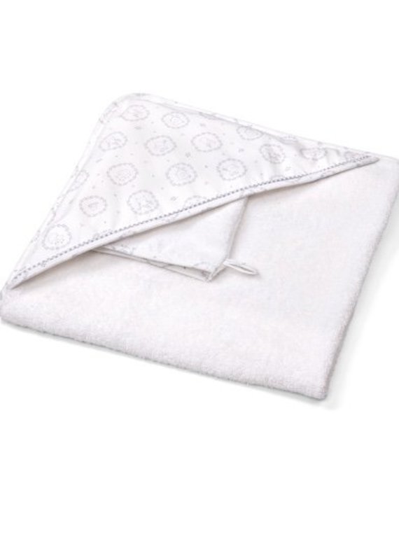 Hooded towel & washcloth Little Forest Grey