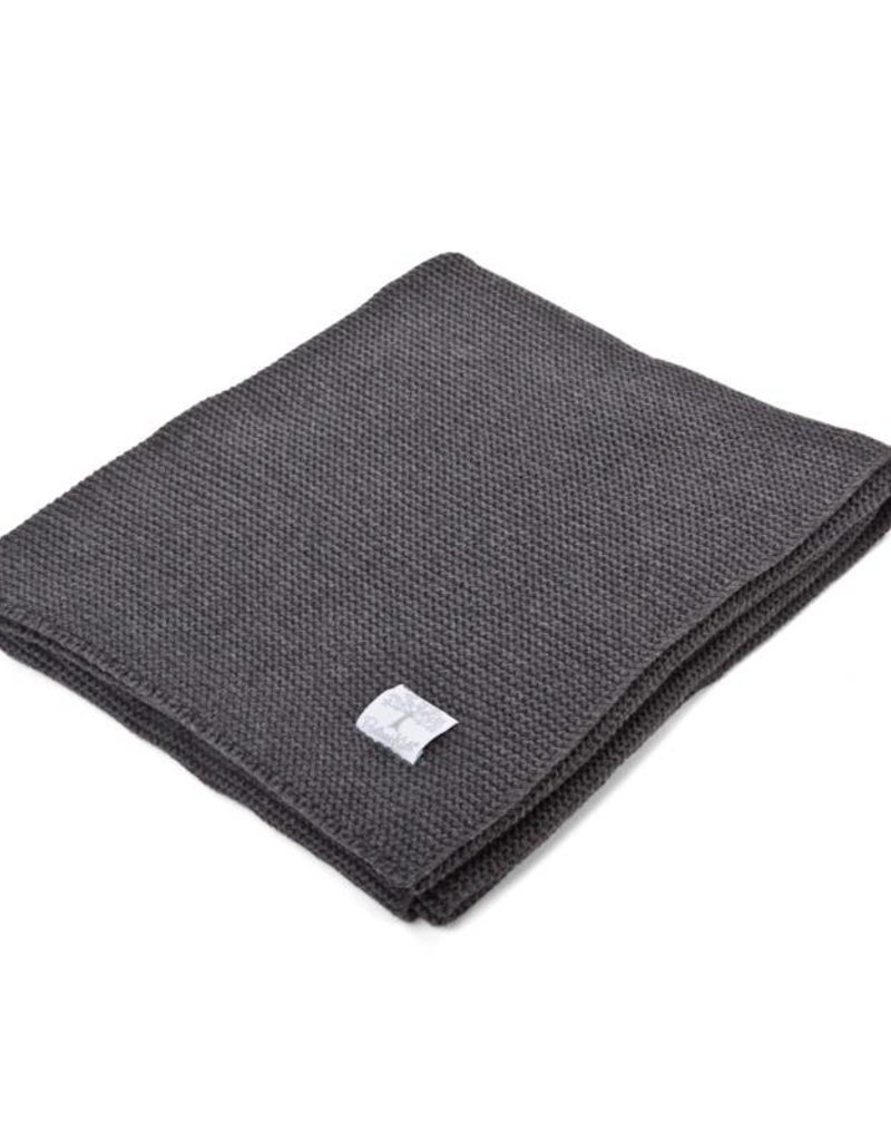 Couverture lit bébé coton Dark grey melange