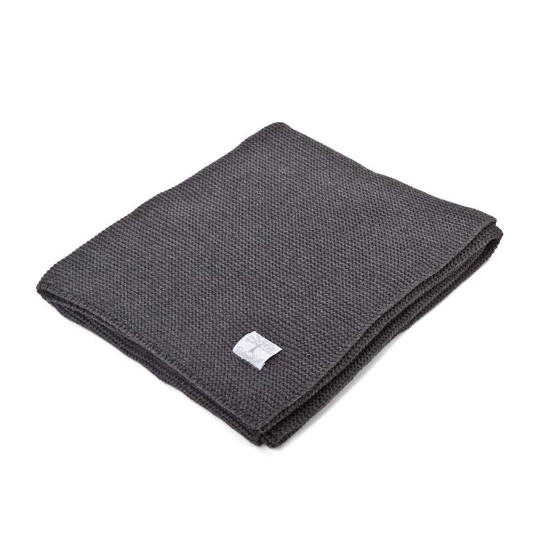 Cot Blanket cotton Dark grey melange