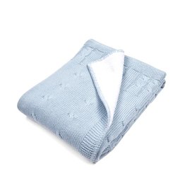 Cot blanket Chamonix lined Light Blue