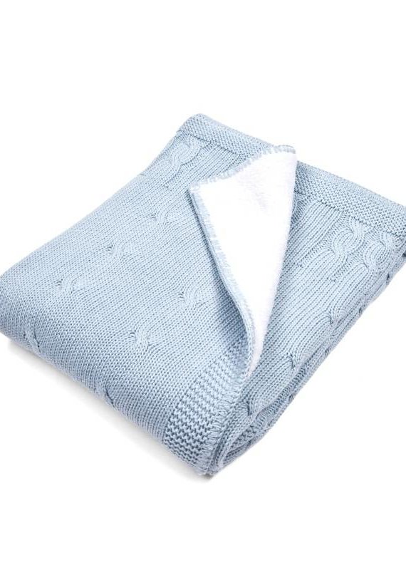 Cot blanket Chamonix lined Light Blue