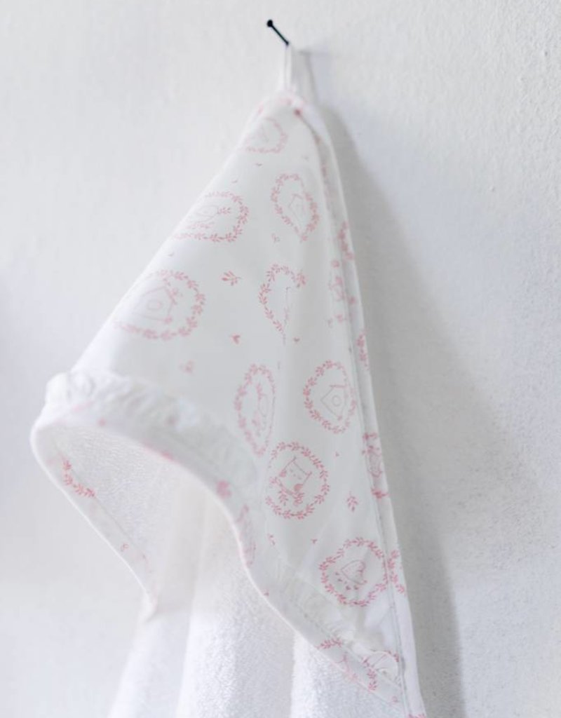 Hooded towel & washcloth Little Forest Pink