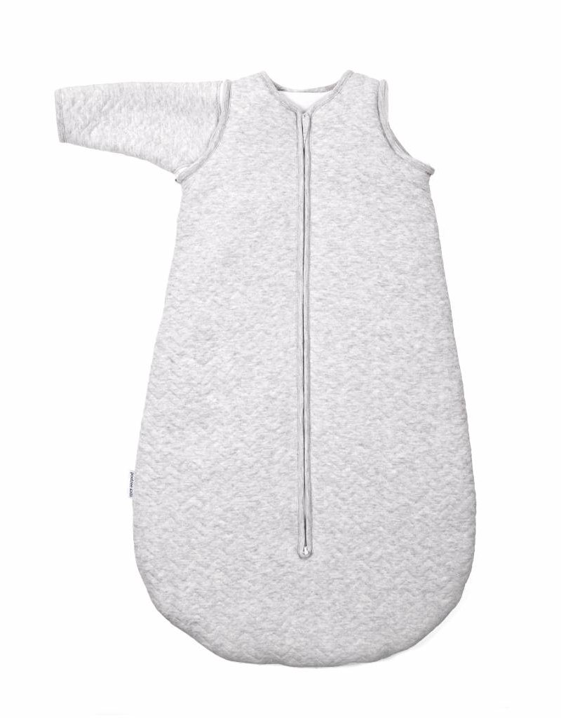 Jersey baby sleeping bag 90cm Chevron Light Grey Melange with detachable sleeves