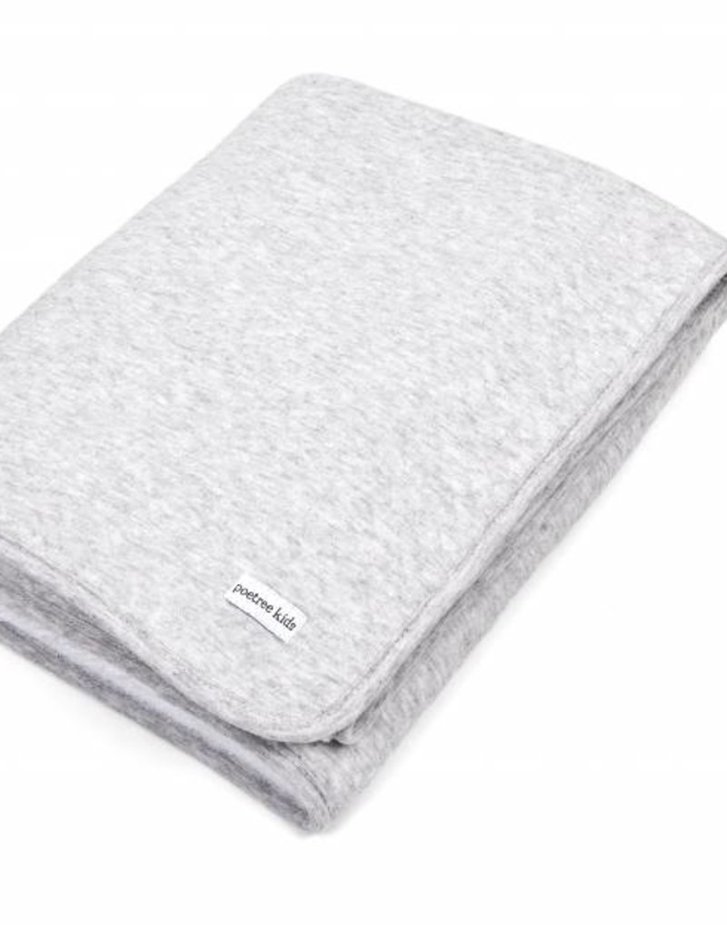 Cot Blanket lined Chevron Light Grey Melange Poetree Kids Poetree Kids