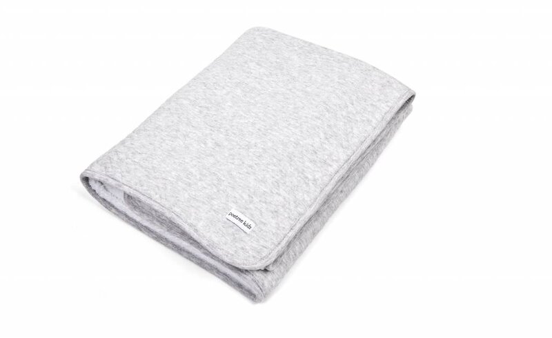 Cot Blanket lined Chevron Light Grey Melange