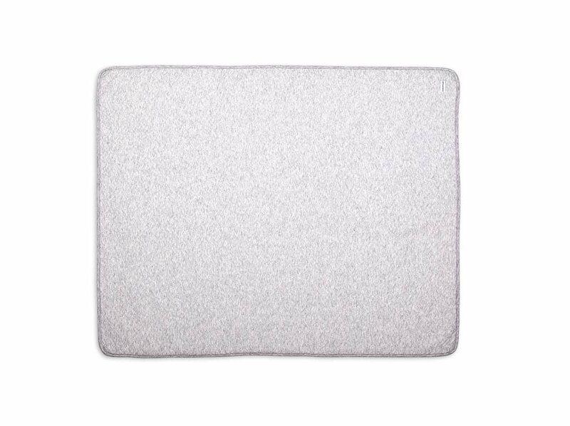 Cot Blanket lined Chevron Light Grey Melange