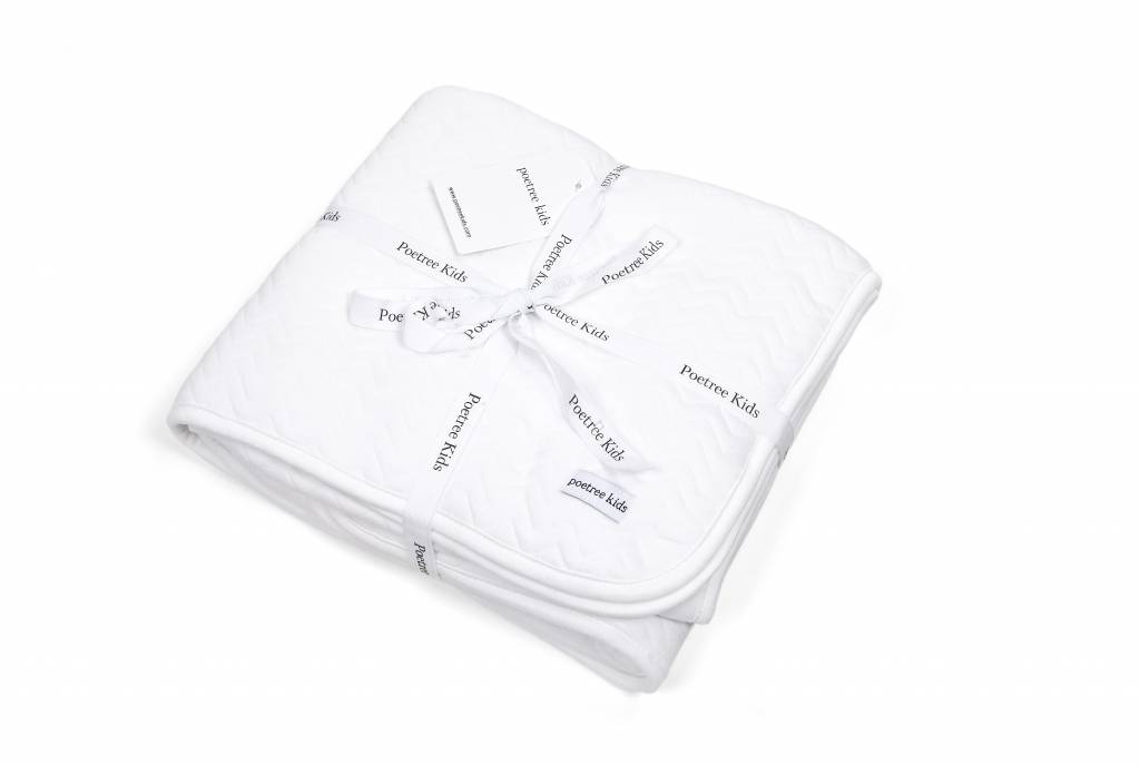 Couverture lit bébé Chevron White