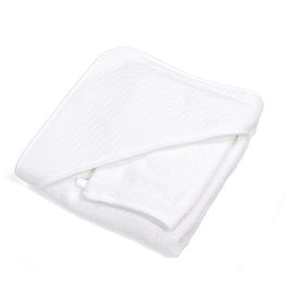 Hooded towel & washcloth Chevron White