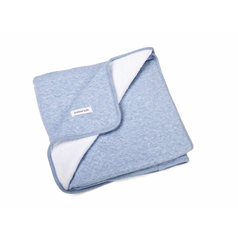 Crib blanket lined Chevron Denim Blue
