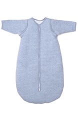 Jersey baby sleeping bag 70cm with detachable sleeves Chevron Denim Blue