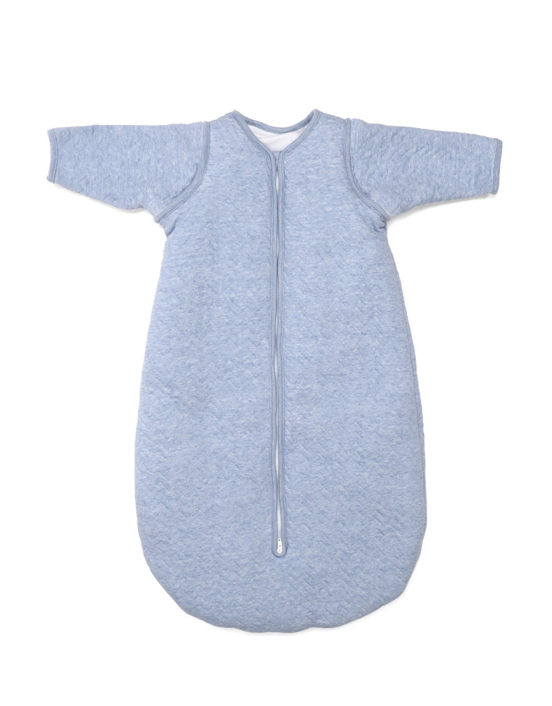 Jersey baby sleeping bag 70cm with detachable sleeves Chevron Denim Blue