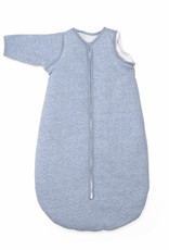 Sac de couchage bébé en jersey 70cm avec manches détachables Chevron Denim Blue