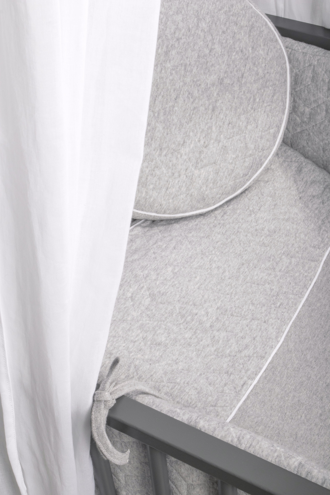 Crib / Playpen Duvet Cover 80x80cm Star Grey Melange