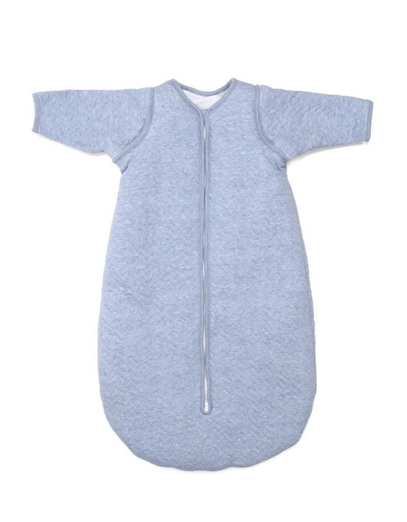 Sac de couchage bébé en jersey 90cm avec manches détachables Chevron Denim Blue